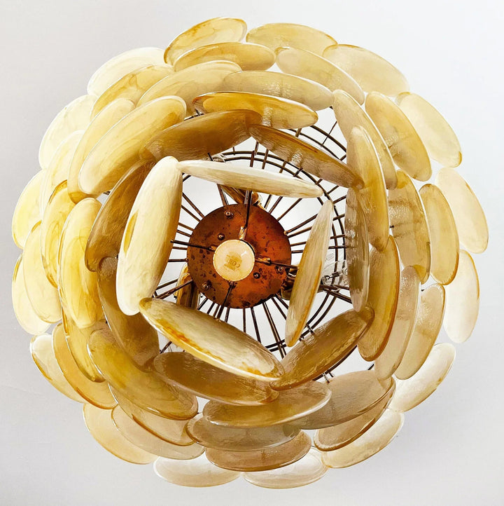 Gold Disk Glass Round Chandelier - view 27 | Woorglamp