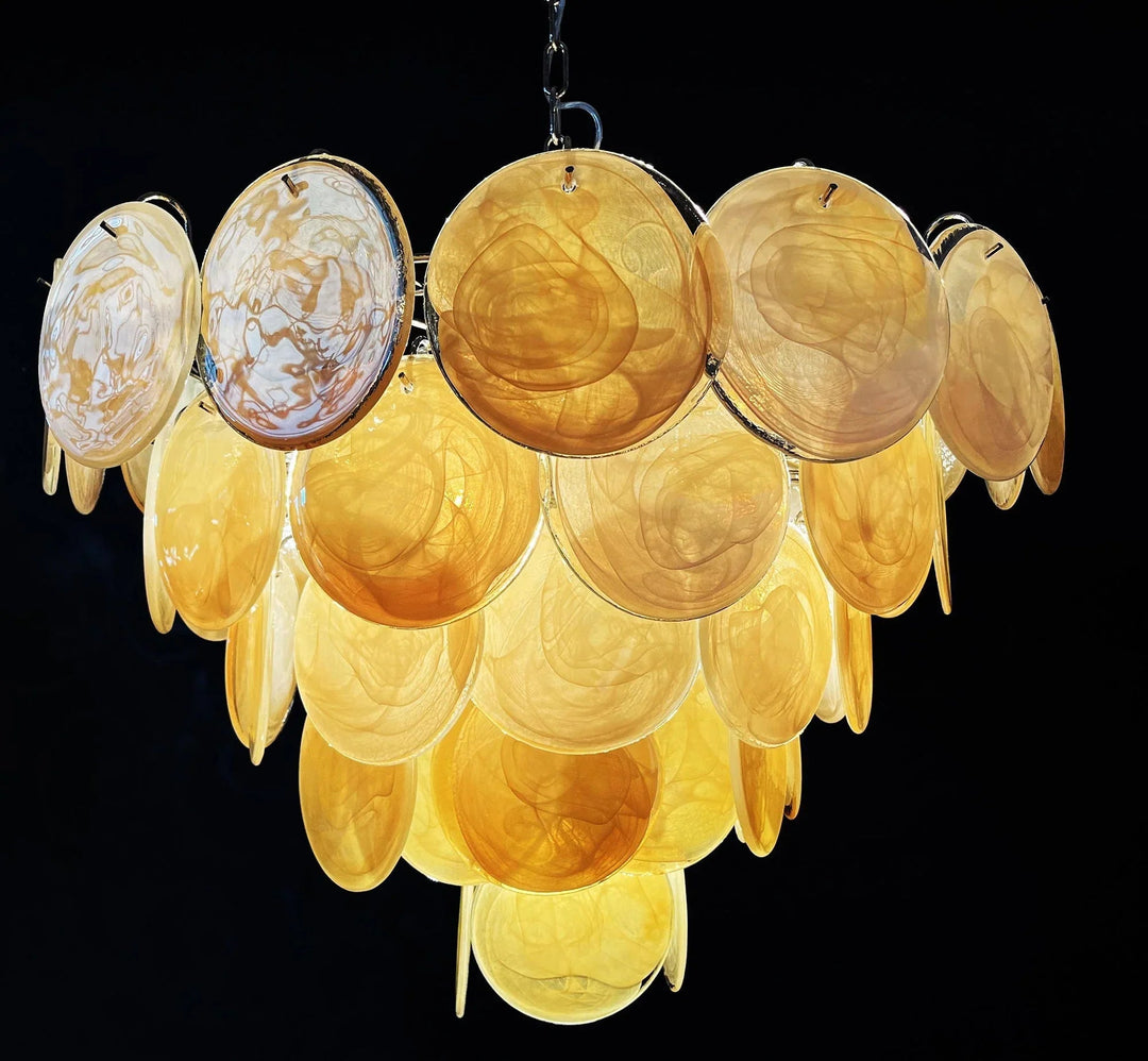 Gold Disk Glass Round Chandelier - view 21 | Woorglamp