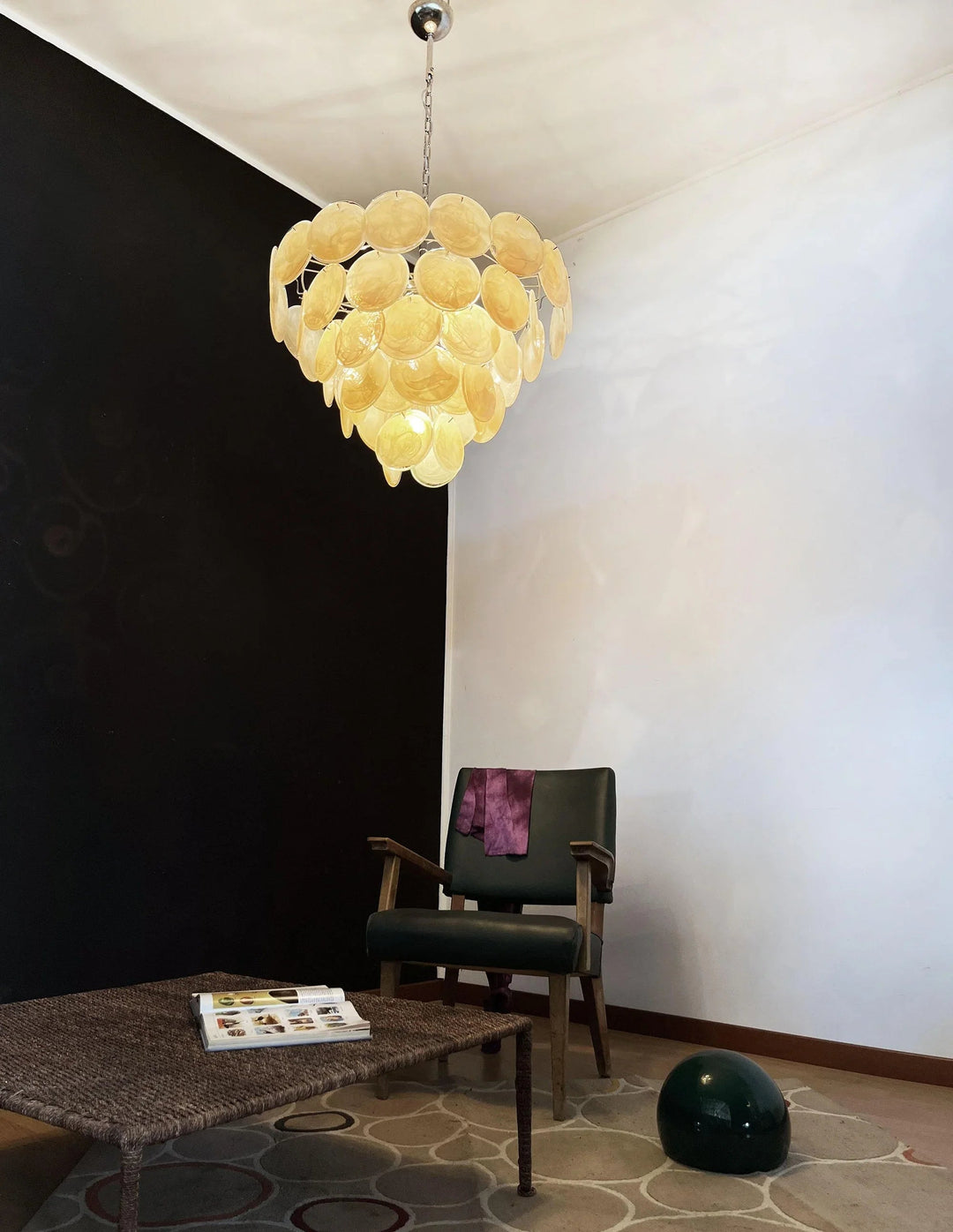 Gold Disk Glass Round Chandelier - view 12 | Woorglamp