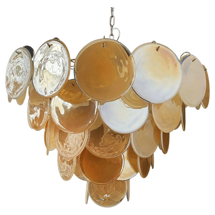 Gold Disk Glass Round Chandelier - view 32 | Woorglamp