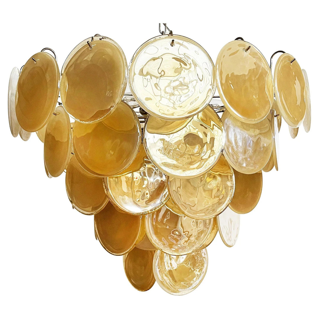 Gold Disk Glass Round Chandelier - view 31 | Woorglamp
