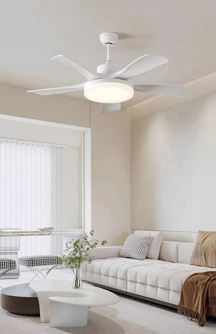 Nordic Fan Blade White Ceiling Fan Light