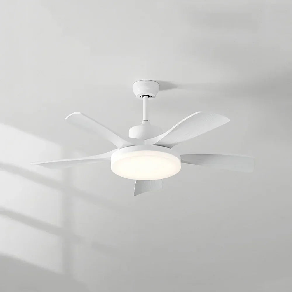 Nordic Fan Blade White Ceiling Fan Light