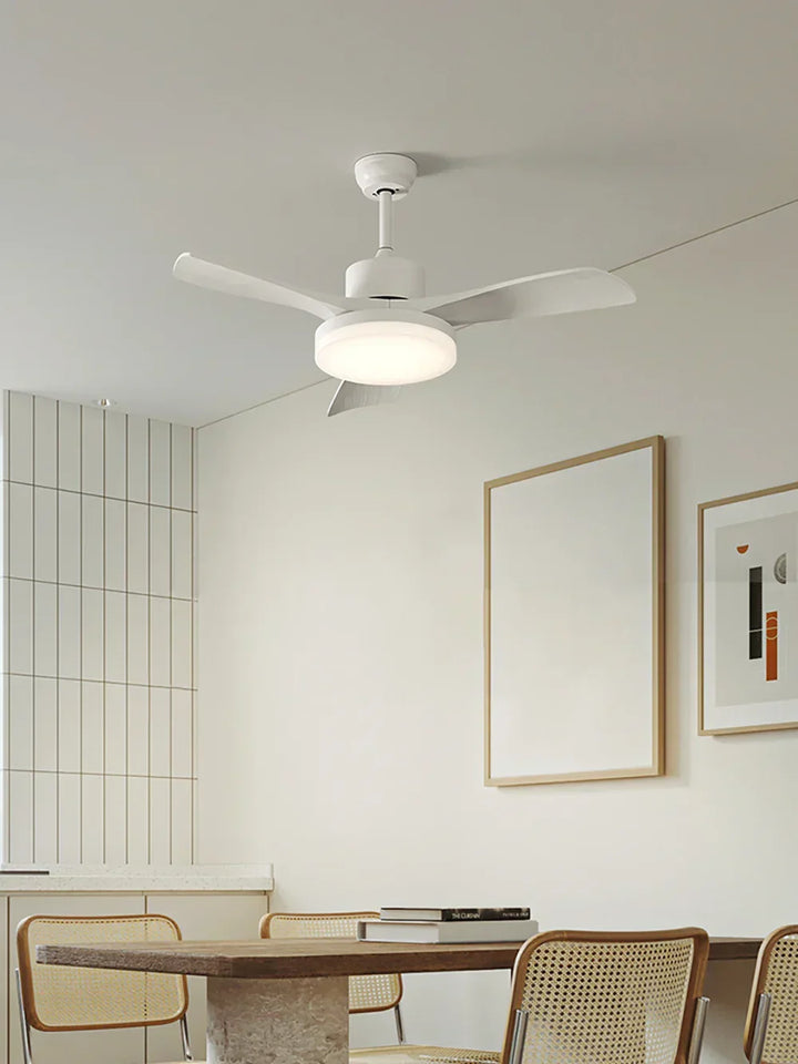 Nordic Fan Blade White Ceiling Fan Light