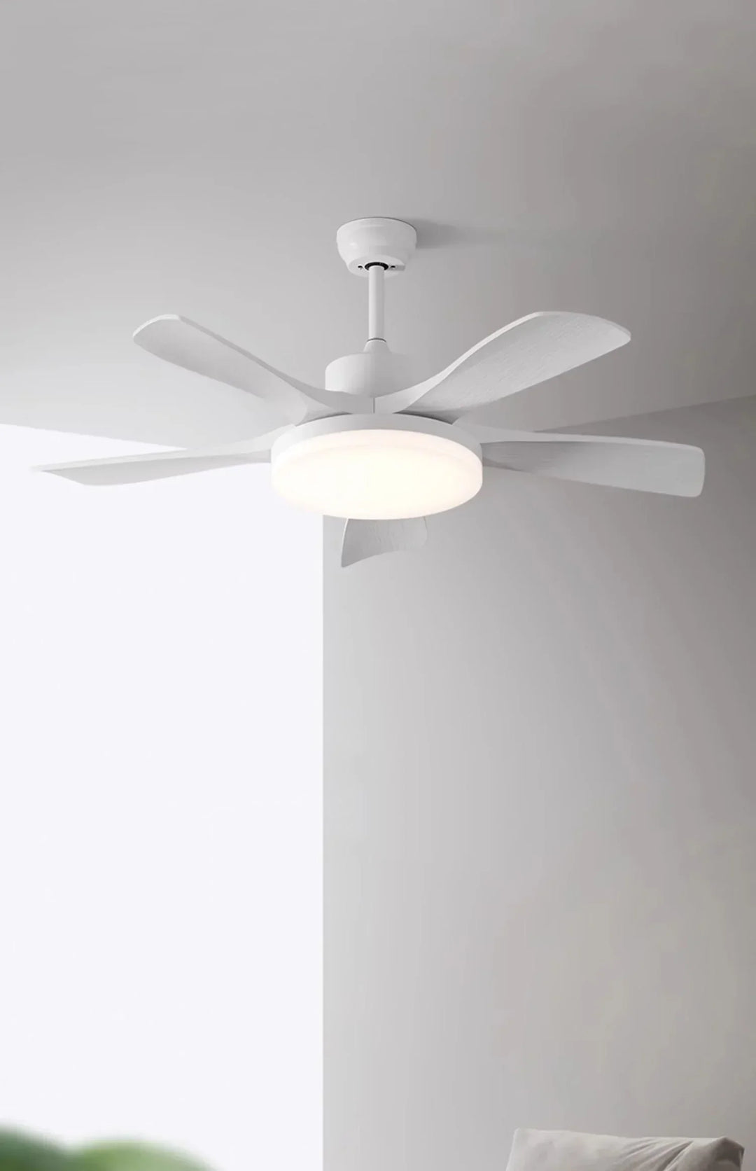 Nordic Fan Blade White Ceiling Fan Light