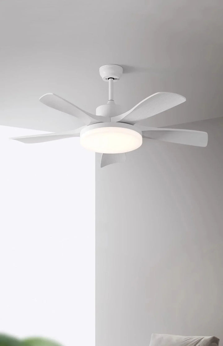 Nordic Fan Blade White Ceiling Fan Light