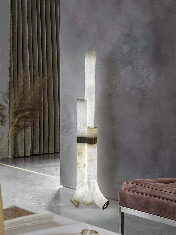 Piped Alabaster Floor Lamp - view 13 | Woorglamp