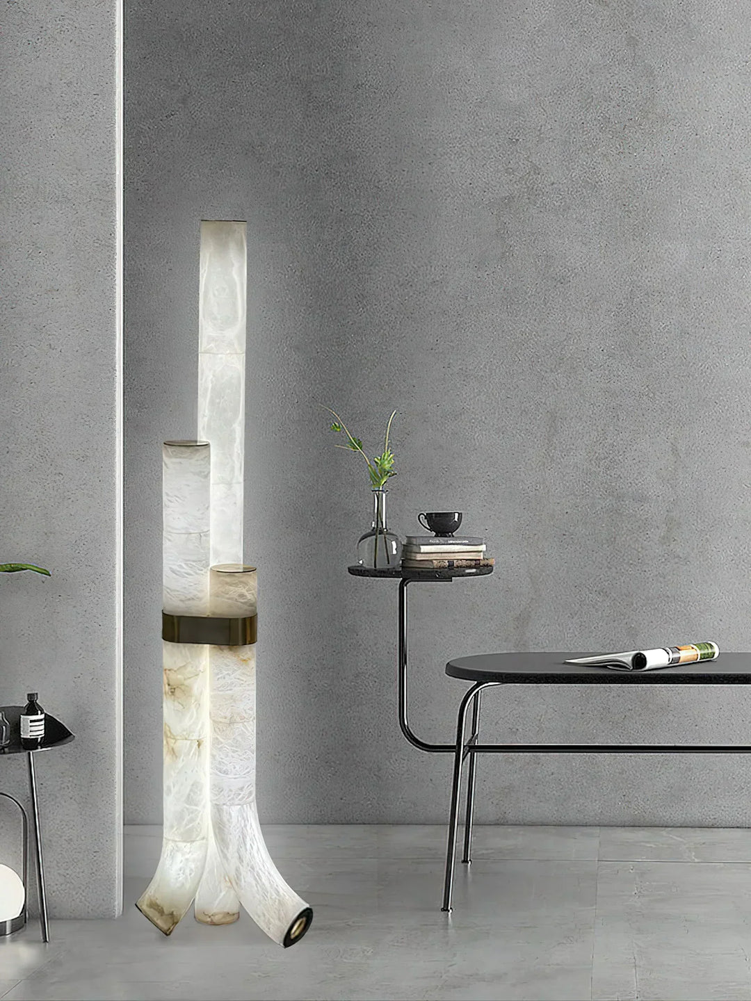 Piped Alabaster Floor Lamp - view 17 | Woorglamp