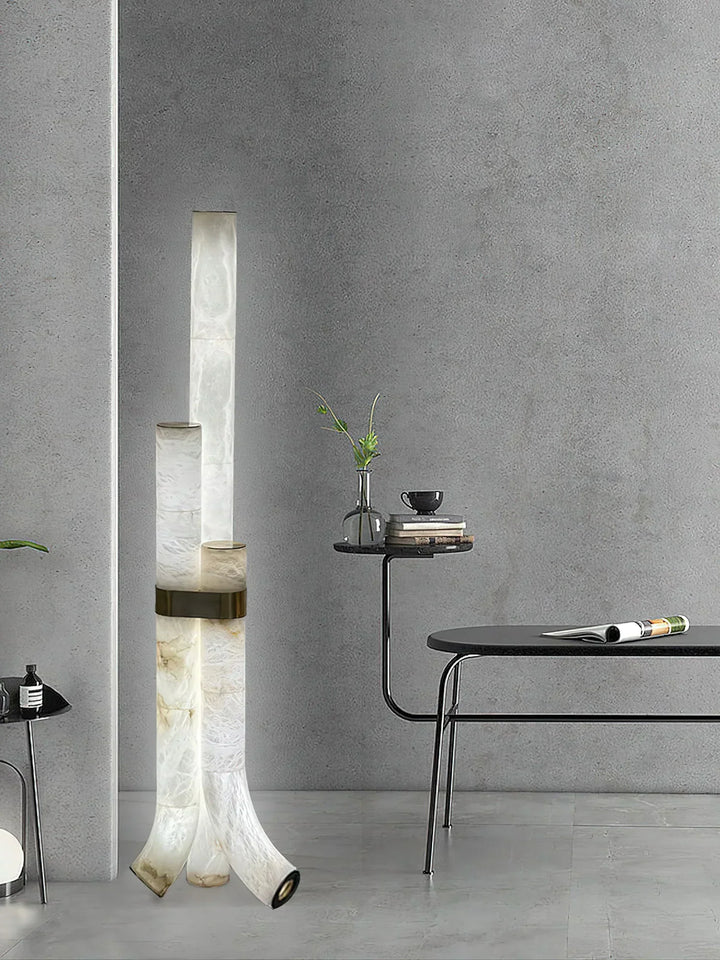 Piped Alabaster Floor Lamp - view 17 | Woorglamp