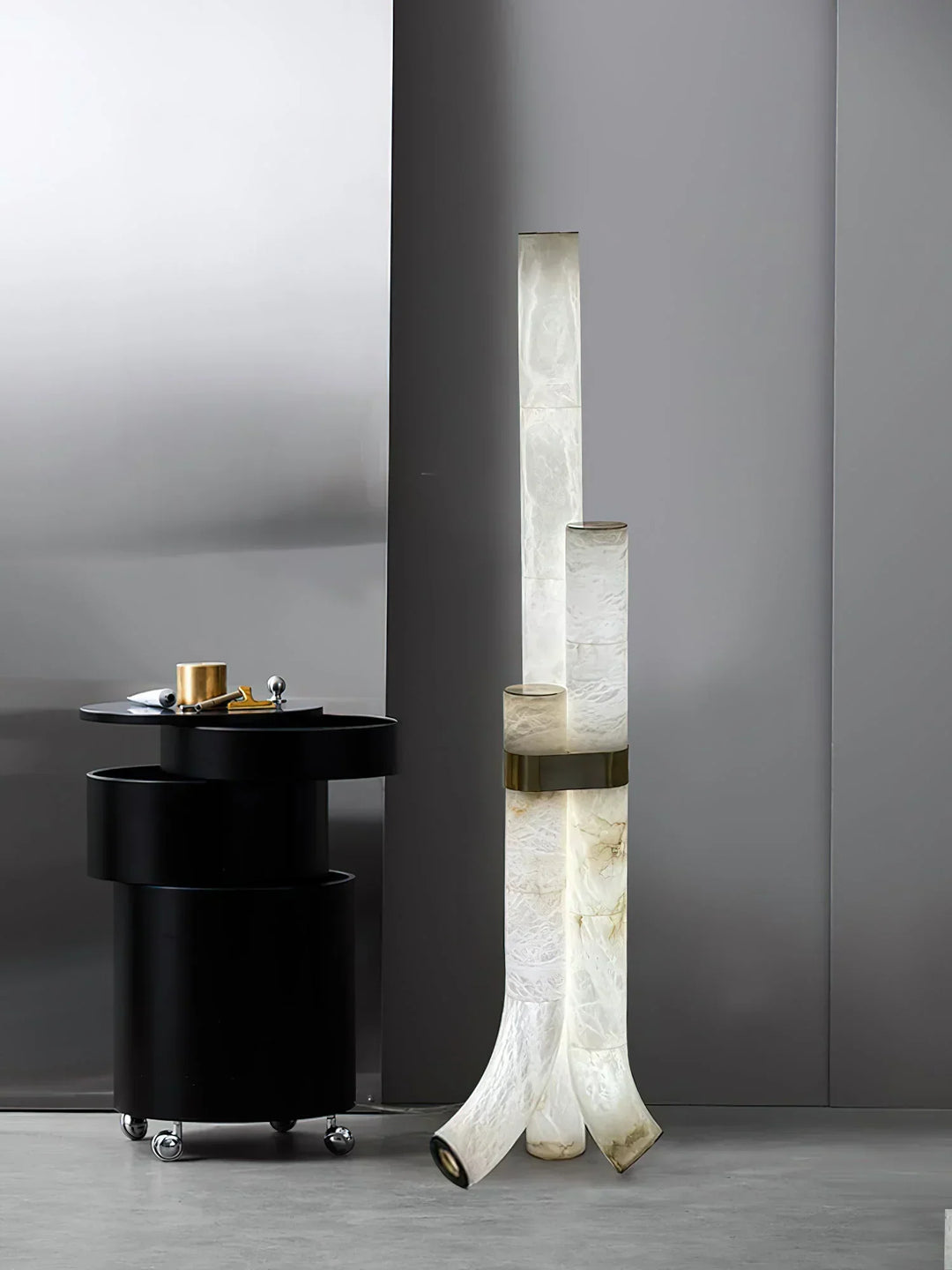 Piped Alabaster Floor Lamp - view 8 | Woorglamp