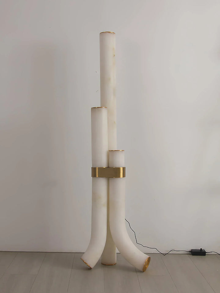 Piped Alabaster Floor Lamp - view 19 | Woorglamp