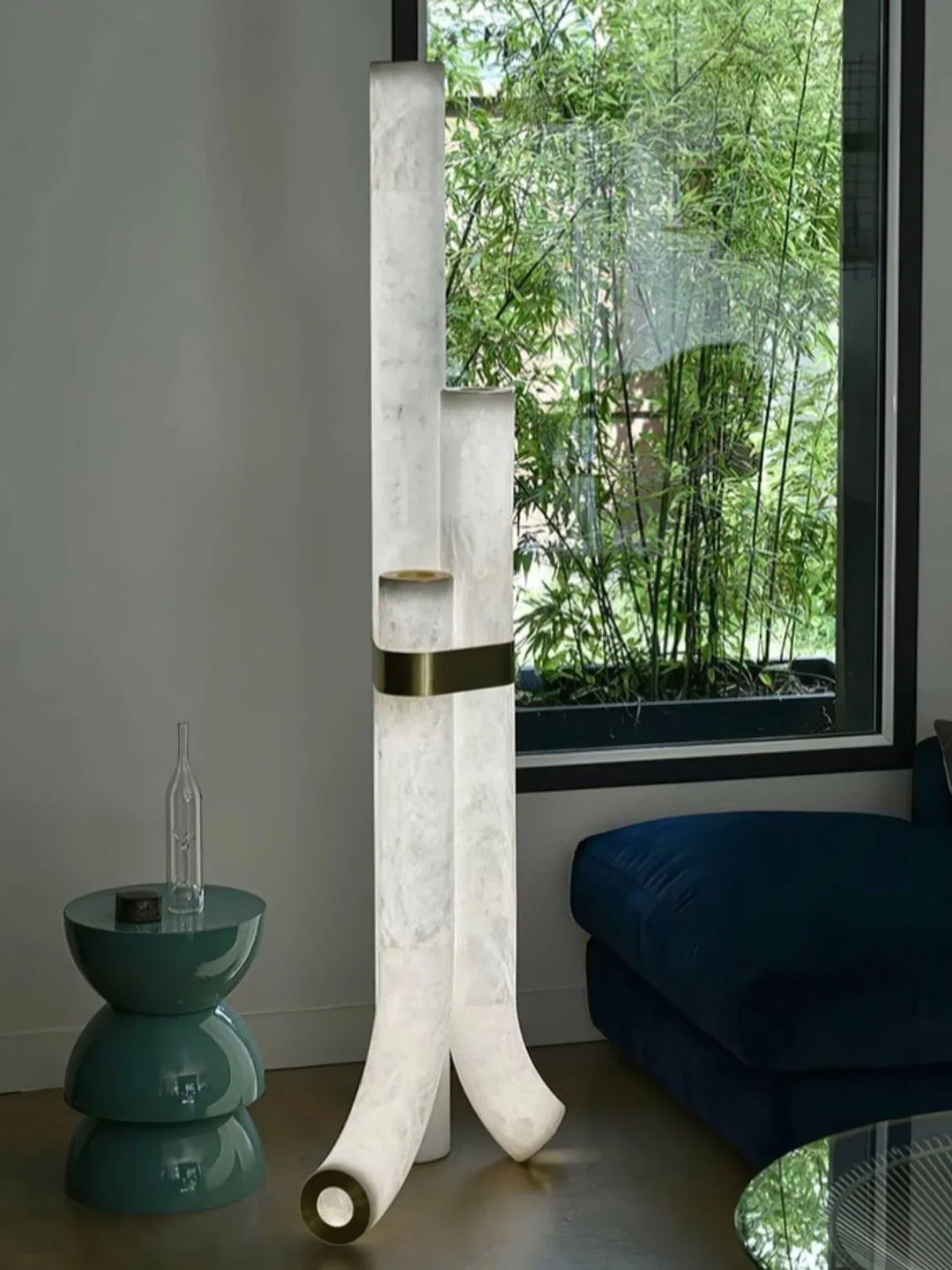 Piped Alabaster Floor Lamp - view 16 | Woorglamp