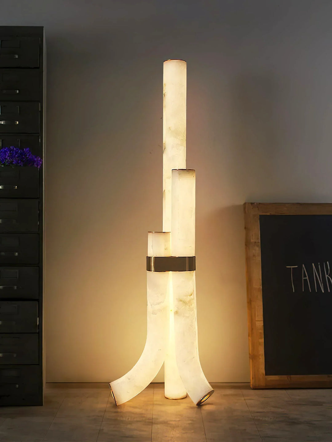Piped Alabaster Floor Lamp - view 15 | Woorglamp