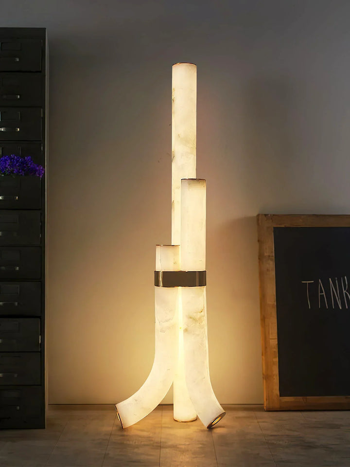Piped Alabaster Floor Lamp - view 15 | Woorglamp