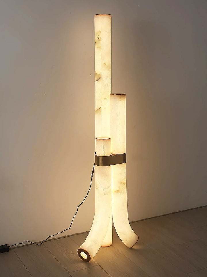 Piped Alabaster Floor Lamp - view 18 | Woorglamp