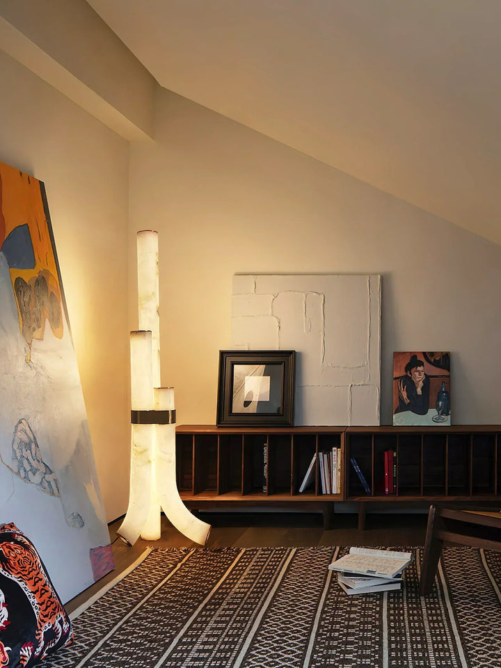 Piped Alabaster Floor Lamp - view 14 | Woorglamp