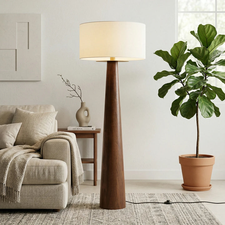 Tapered_Wood_Floor_Lamp_in_Minimalist_Lounge_Woorglamp