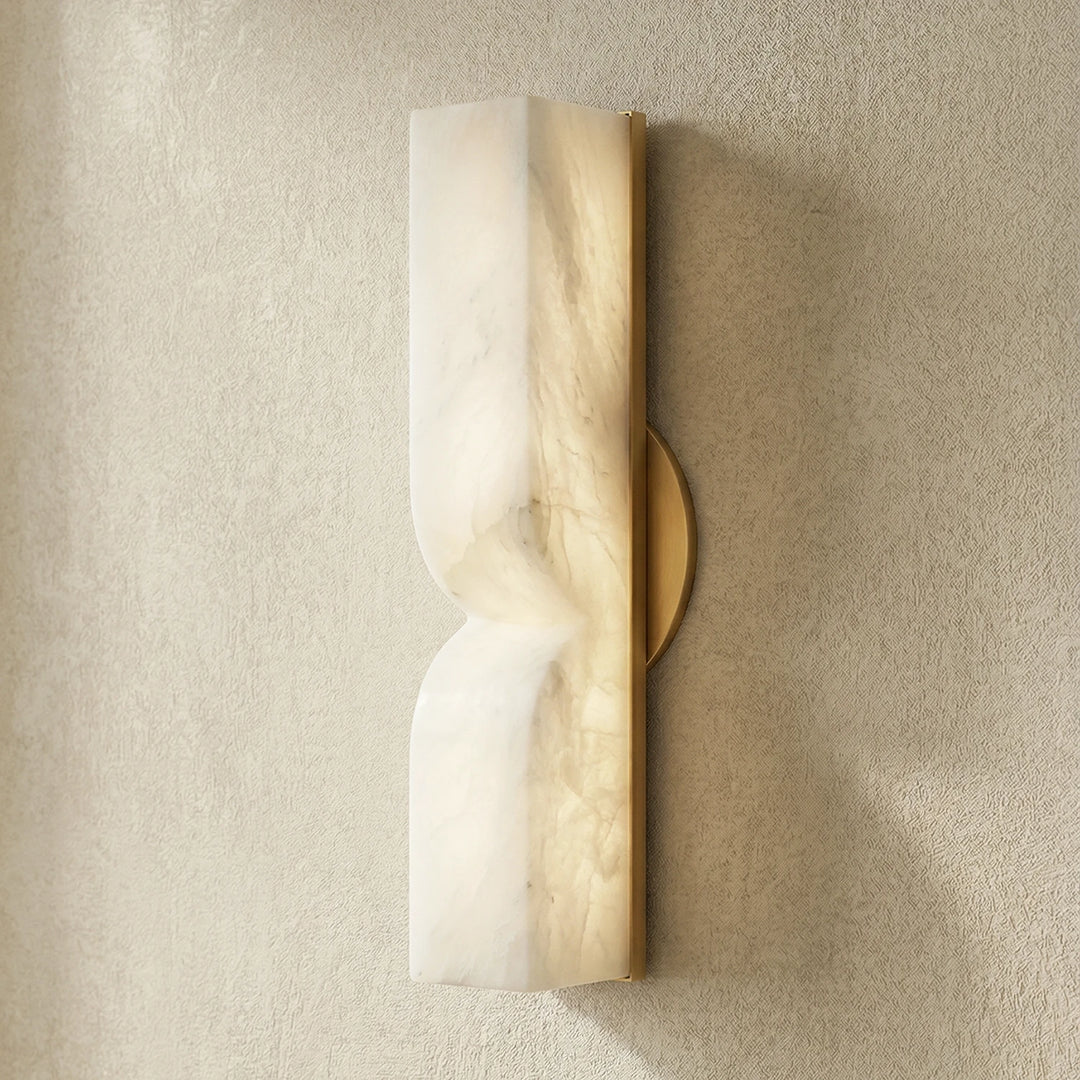 Rectangular Fluted Alabaster Wall Sconce