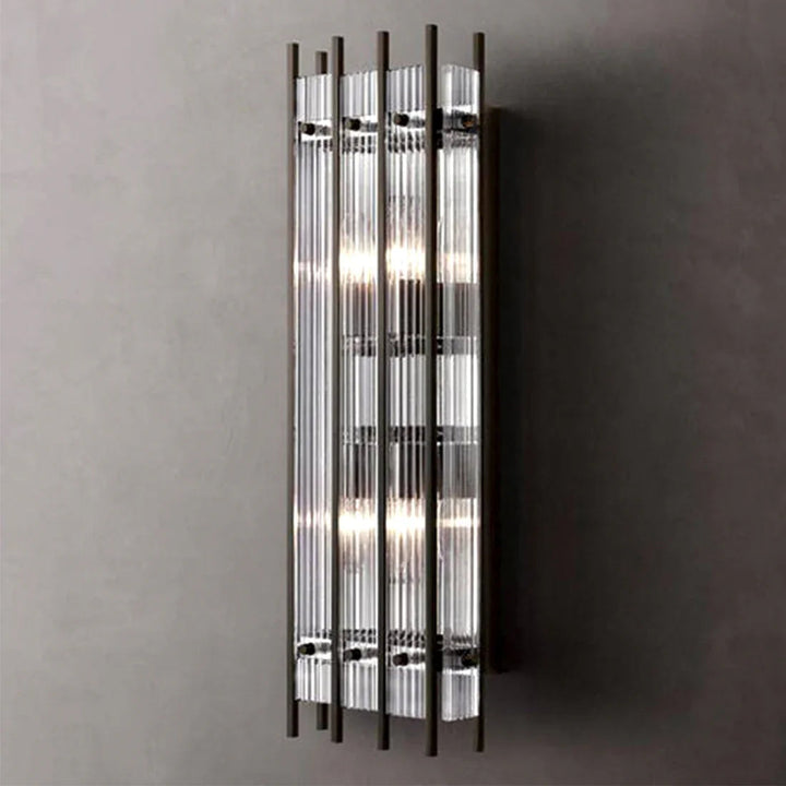 Rectangular Glass Panel Wall Sconce