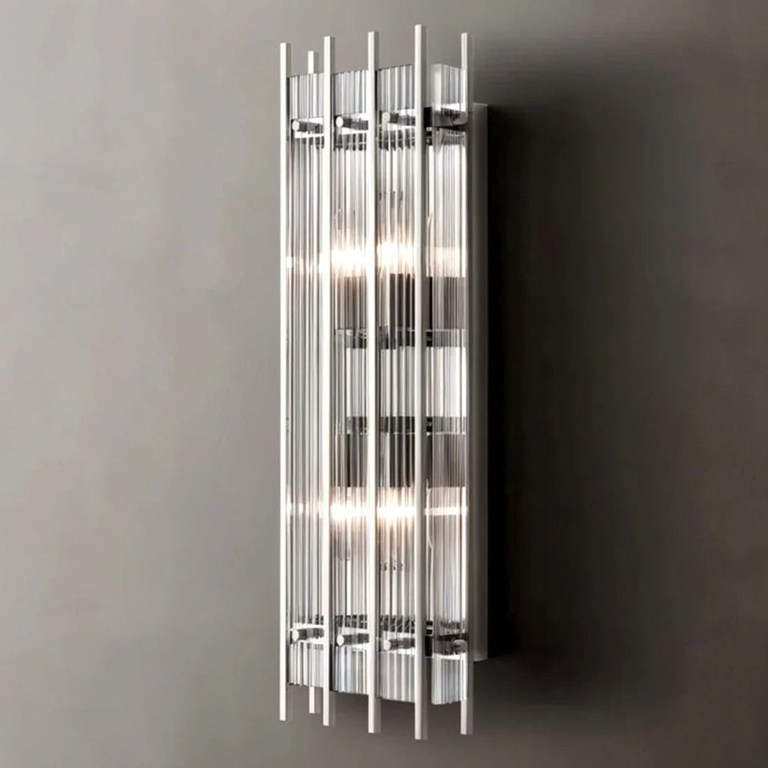 Rectangular Glass Panel Wall Sconce
