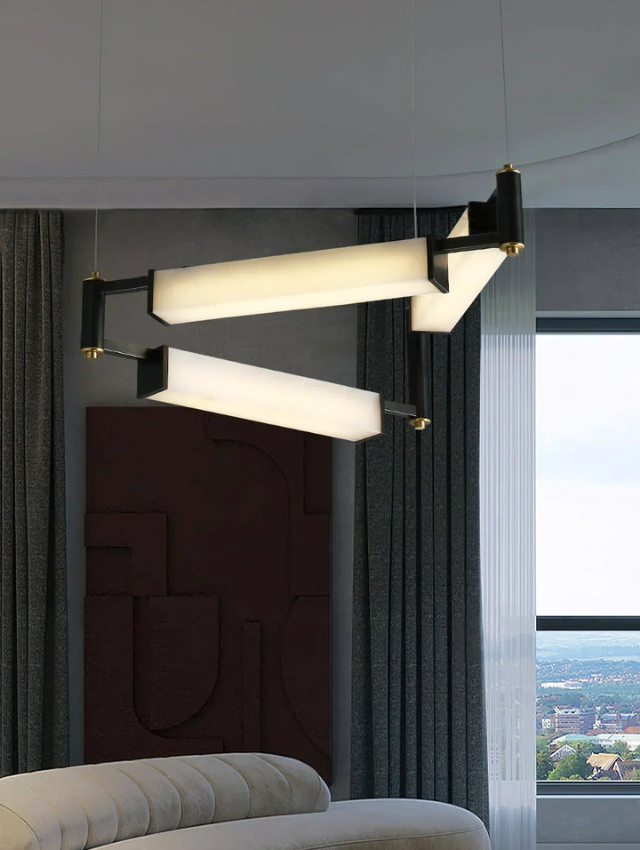 Resident Alabaster Modern Black Chandelier