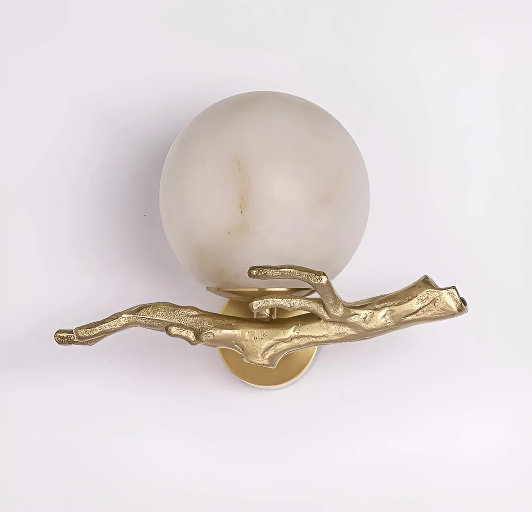 Retro Brass Twigs Alabaster Wall Lamp - view 19 | Woorglamp