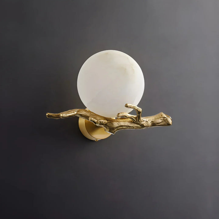 Retro Brass Twigs Alabaster Wall Lamp - view 15 | Woorglamp