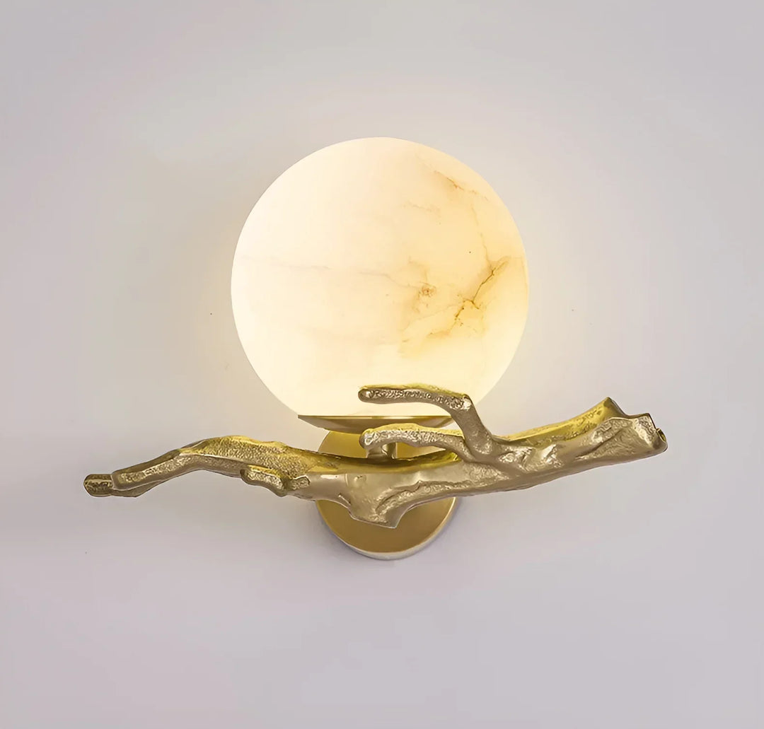 Retro Brass Twigs Alabaster Wall Lamp - view 18 | Woorglamp