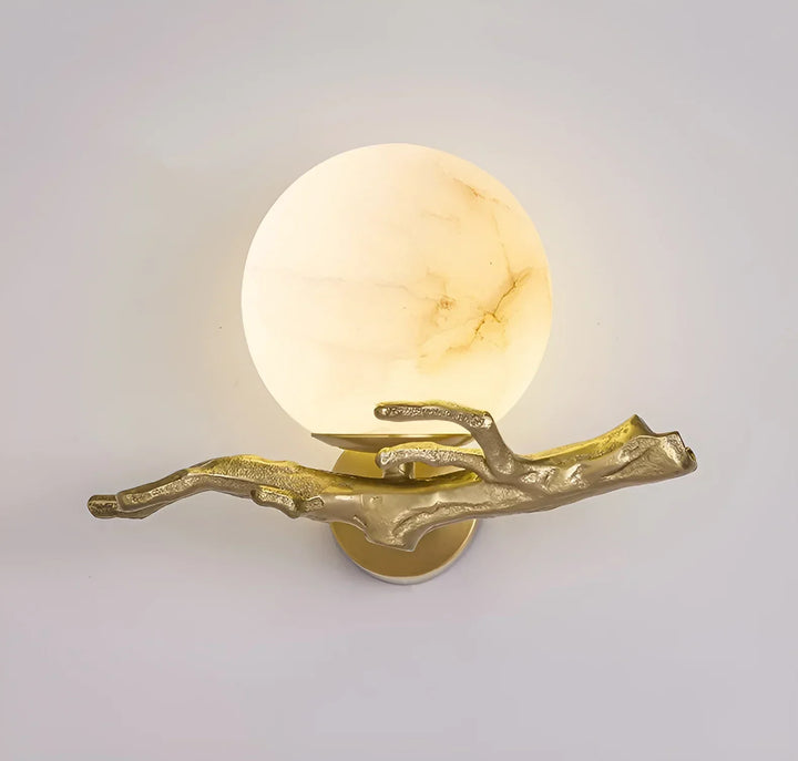 Retro Brass Twigs Alabaster Wall Lamp - view 18 | Woorglamp