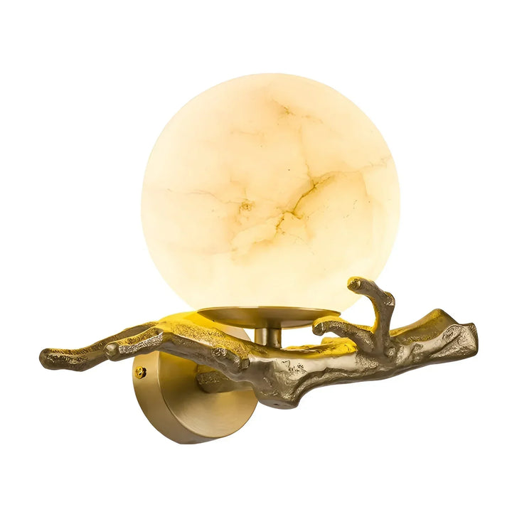 Retro Brass Twigs Alabaster Wall Lamp - view 20 | Woorglamp