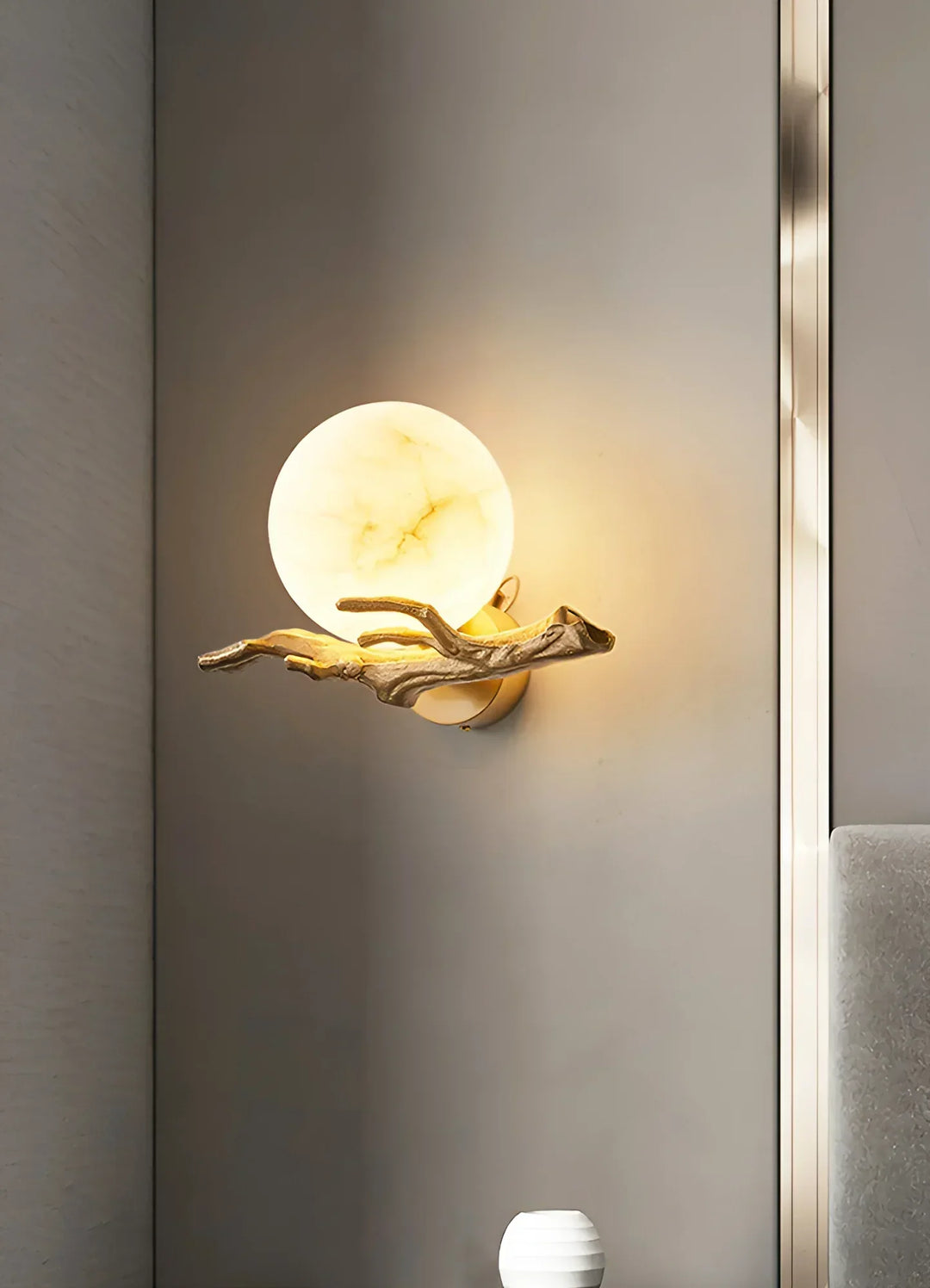 Retro Brass Twigs Alabaster Wall Lamp - view 8 | Woorglamp