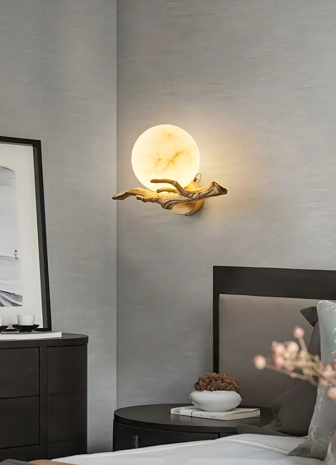 Retro Brass Twigs Alabaster Wall Lamp - view 9 | Woorglamp