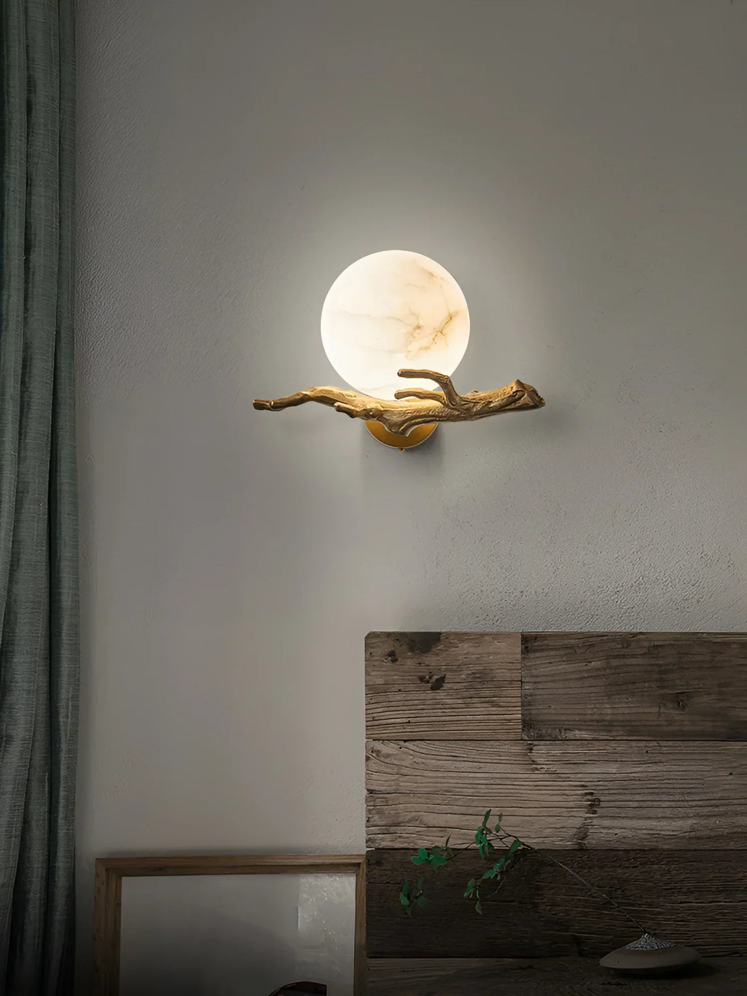 Retro Brass Twigs Alabaster Wall Lamp - view 11 | Woorglamp