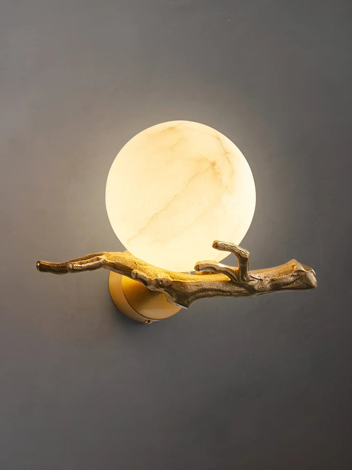 Retro Brass Twigs Alabaster Wall Lamp - view 14 | Woorglamp