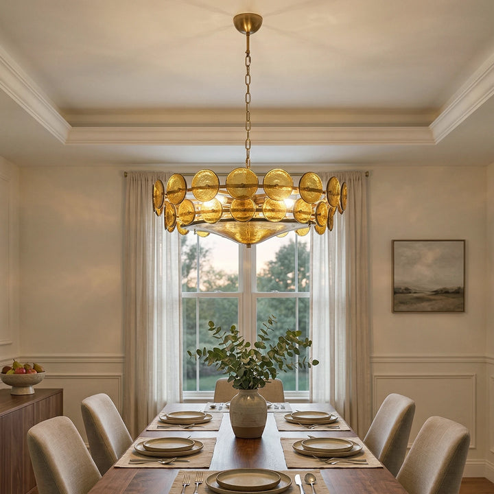 Amber_Glass_Disc_Chandelier_in_Formal_Dining_Room_Woorglamp