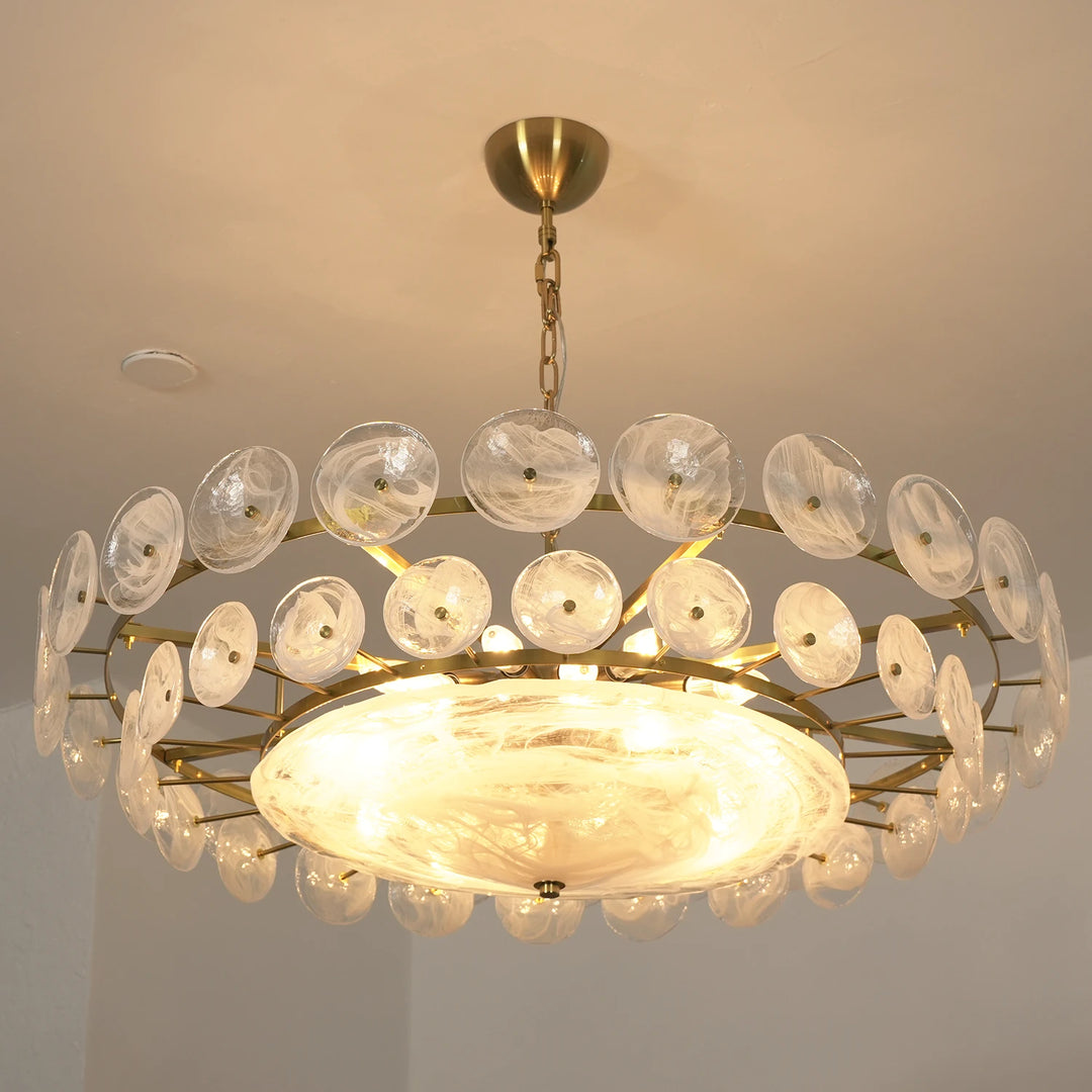 Clear_Glass_Disc_Chandelier_Ceiling_Mount_Studio_Shot_Woorglamp