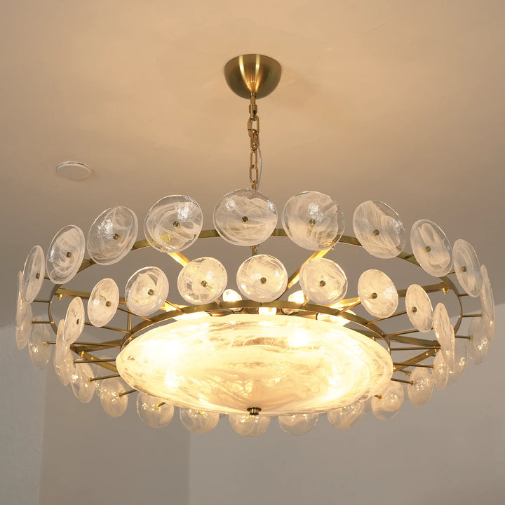 Clear_Glass_Disc_Chandelier_Ceiling_Mount_Studio_Shot_Woorglamp