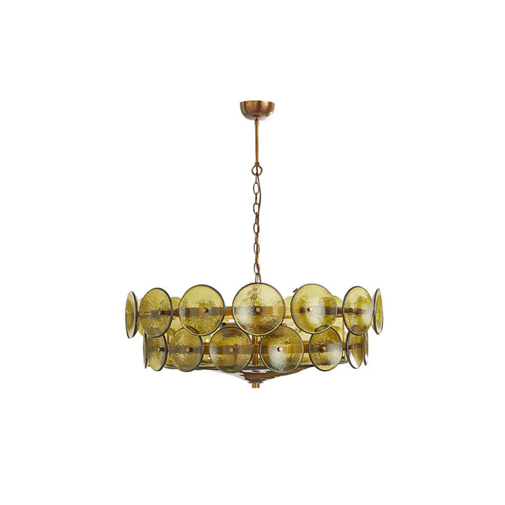 Olive_Amber_Glass_Disc_Chandelier_Ceiling_Mount_Woorglamp