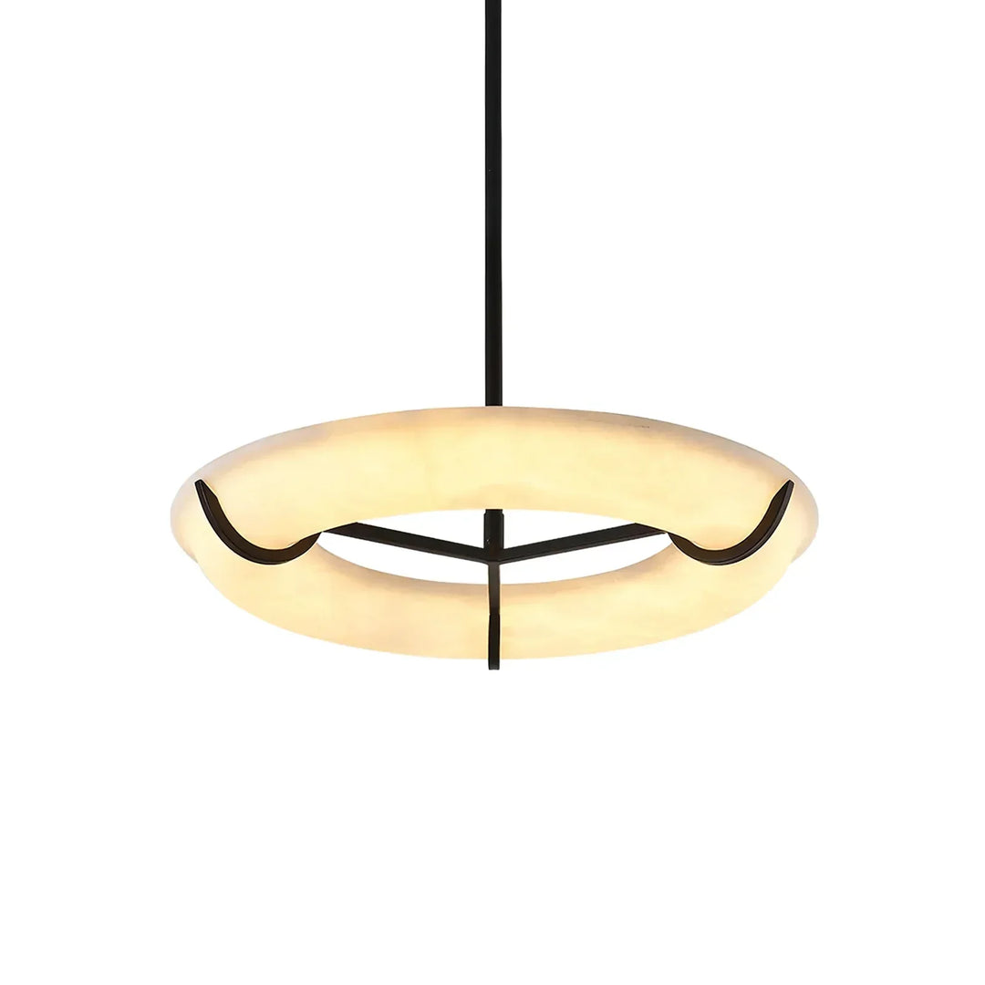 Round Carve Alabaster Pendant Light - view 13 | Woorglamp
