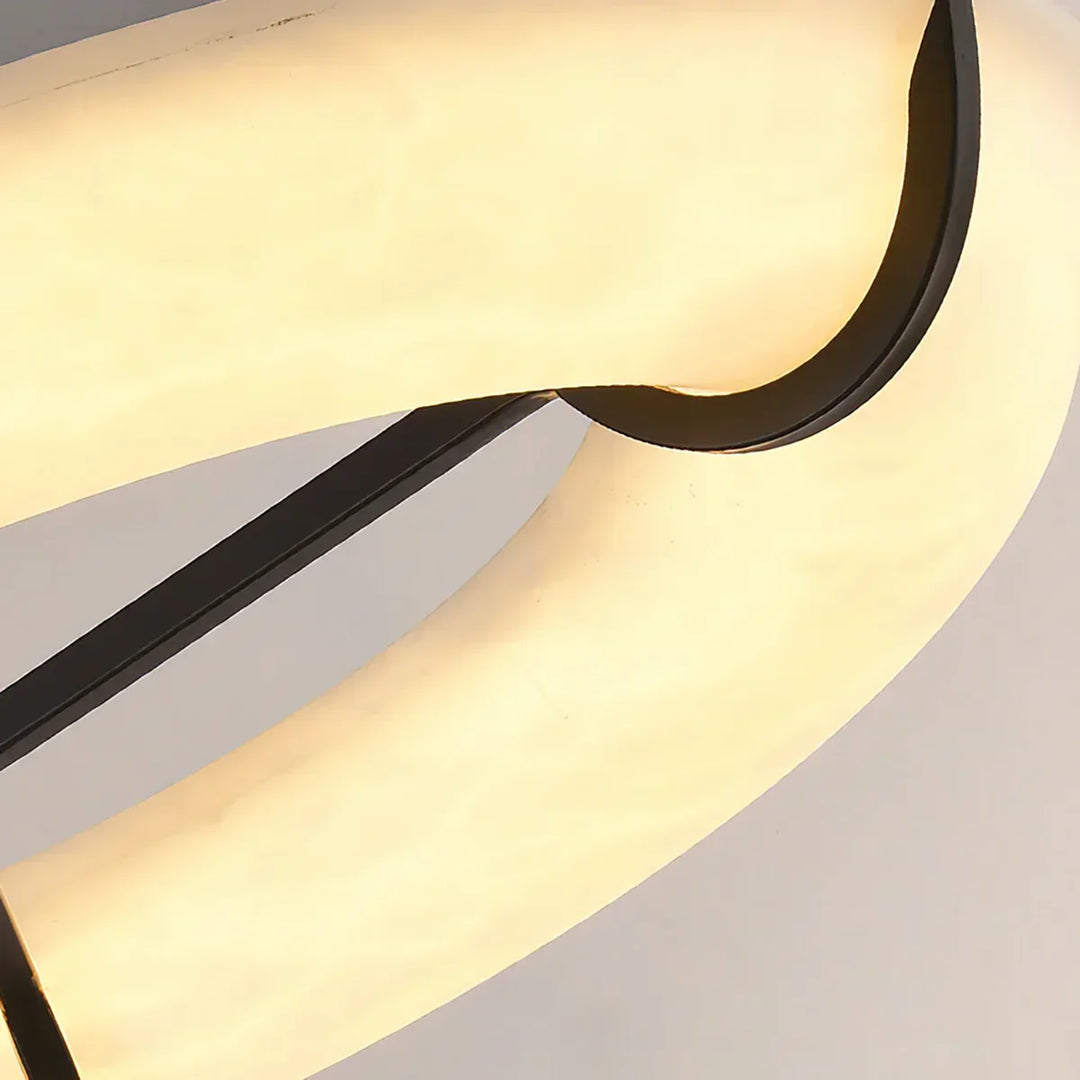 Round Carve Alabaster Pendant Light - view 7 | Woorglamp