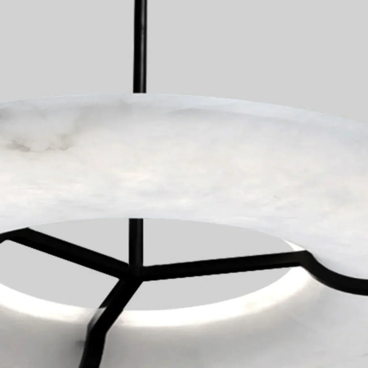 Round Carve Alabaster Pendant Light - view 8 | Woorglamp