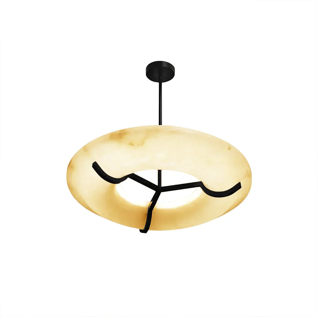Round Carve Alabaster Pendant Light - view 11 | Woorglamp