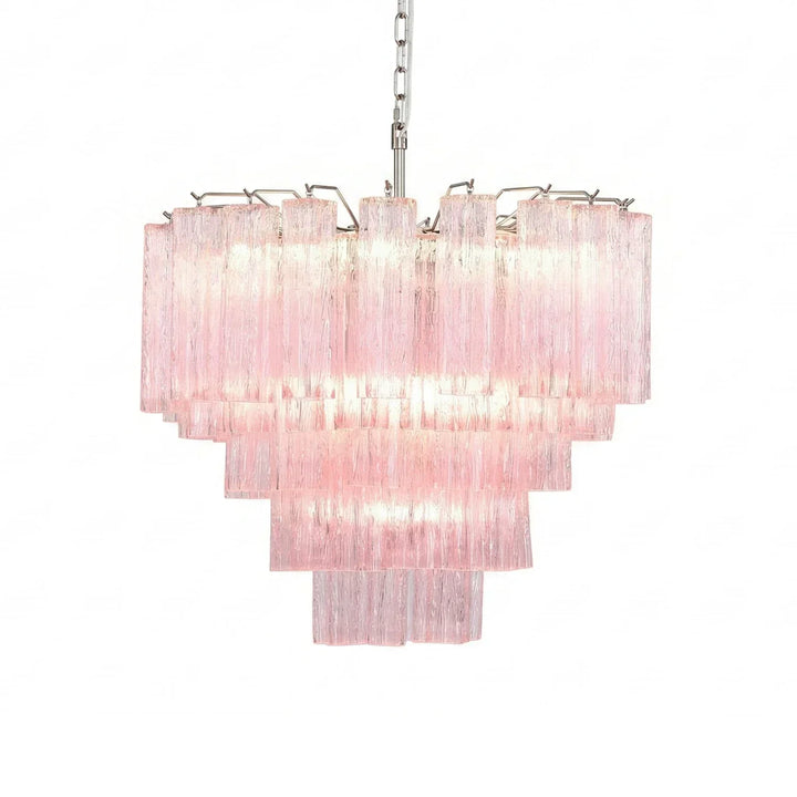 Star-Shaped Addis Ribbed Glass Chandelier