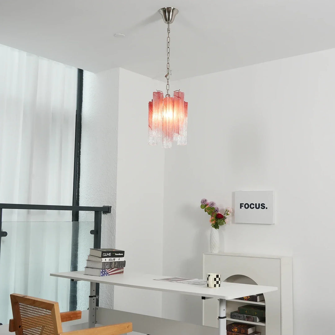 Star-Shaped Addis Ribbed Glass Chandelier