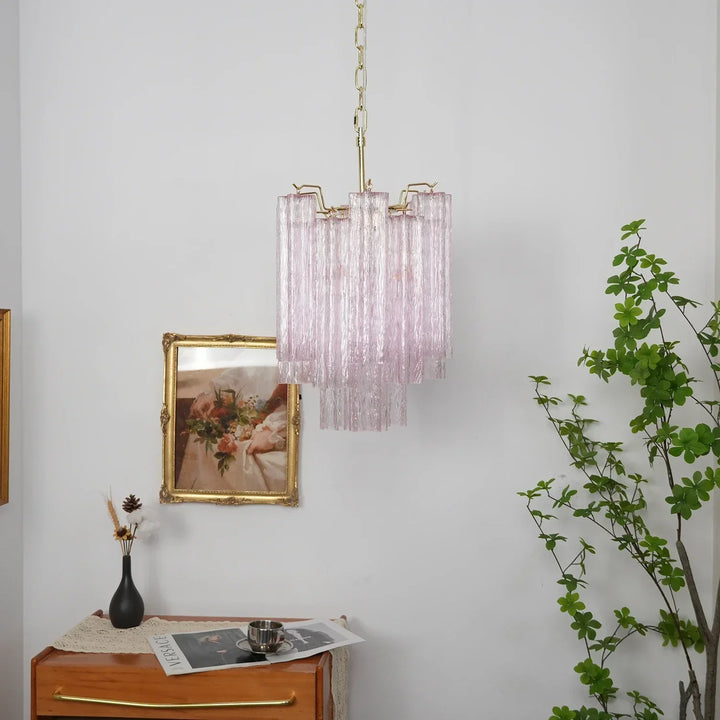 Star-Shaped Addis Ribbed Glass Chandelier