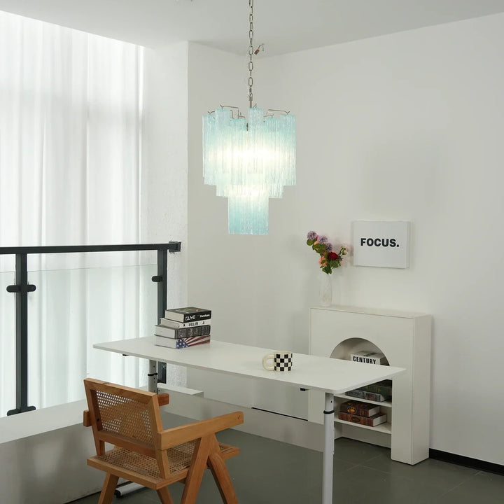 Star-Shaped Addis Ribbed Glass Chandelier
