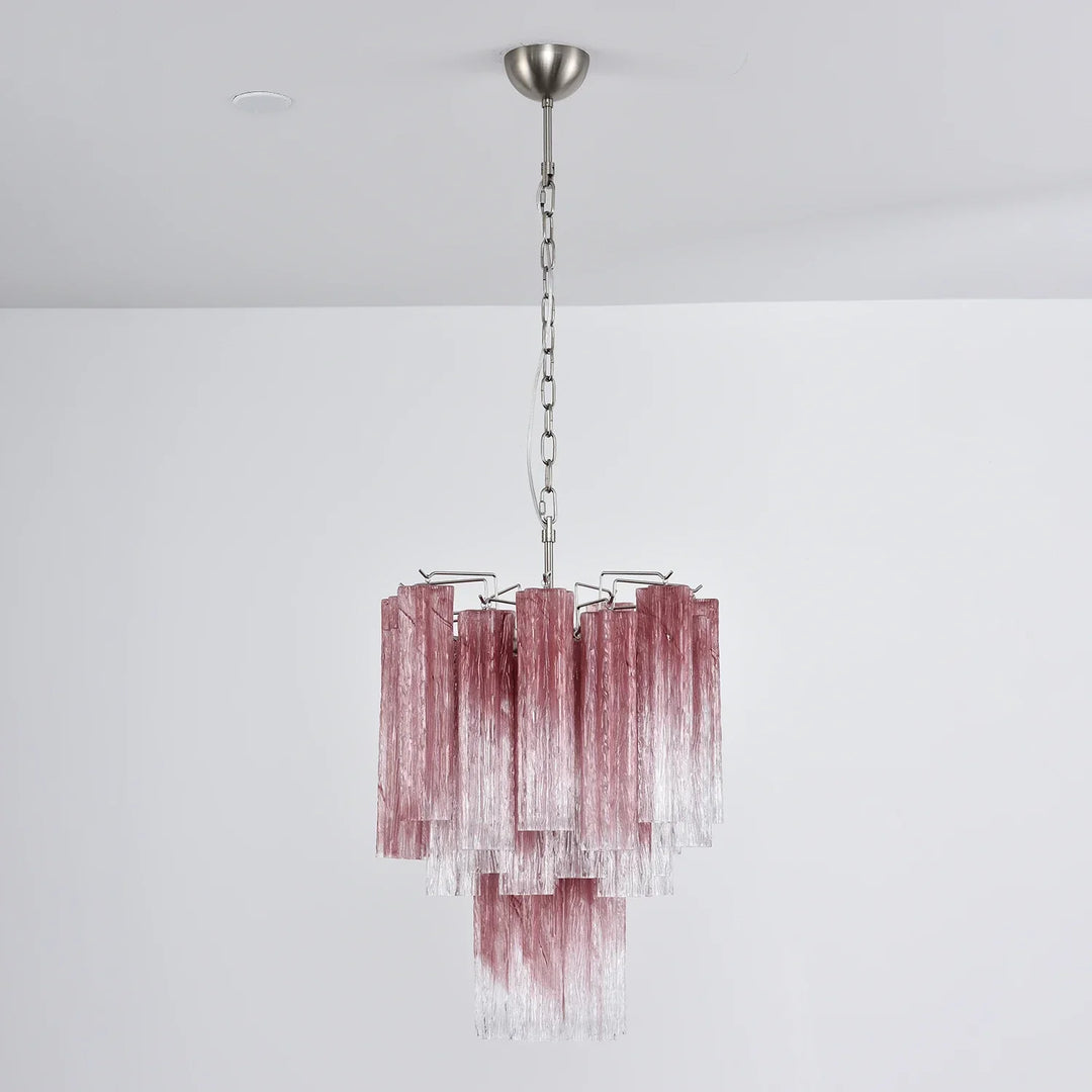 Star-Shaped Addis Ribbed Glass Chandelier