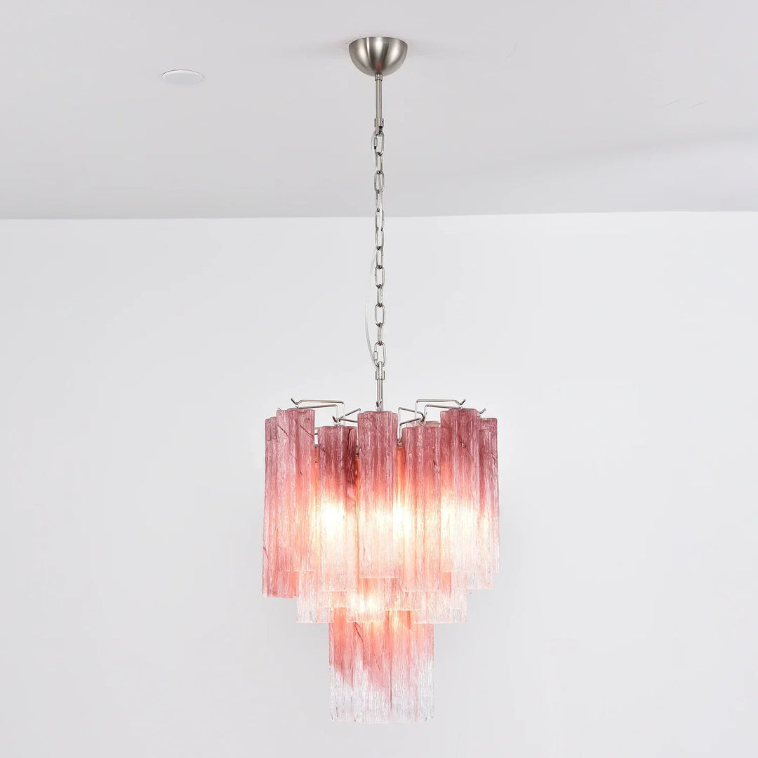 Star-Shaped Addis Ribbed Glass Chandelier