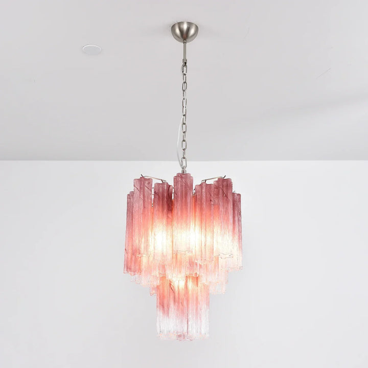 Star-Shaped Addis Ribbed Glass Chandelier