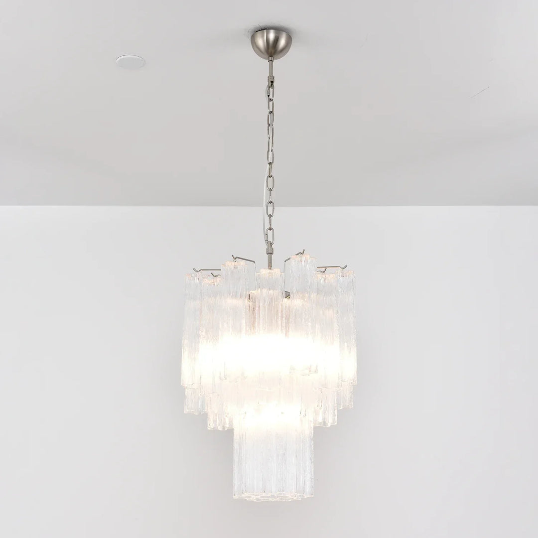 Star-Shaped Addis Ribbed Glass Chandelier